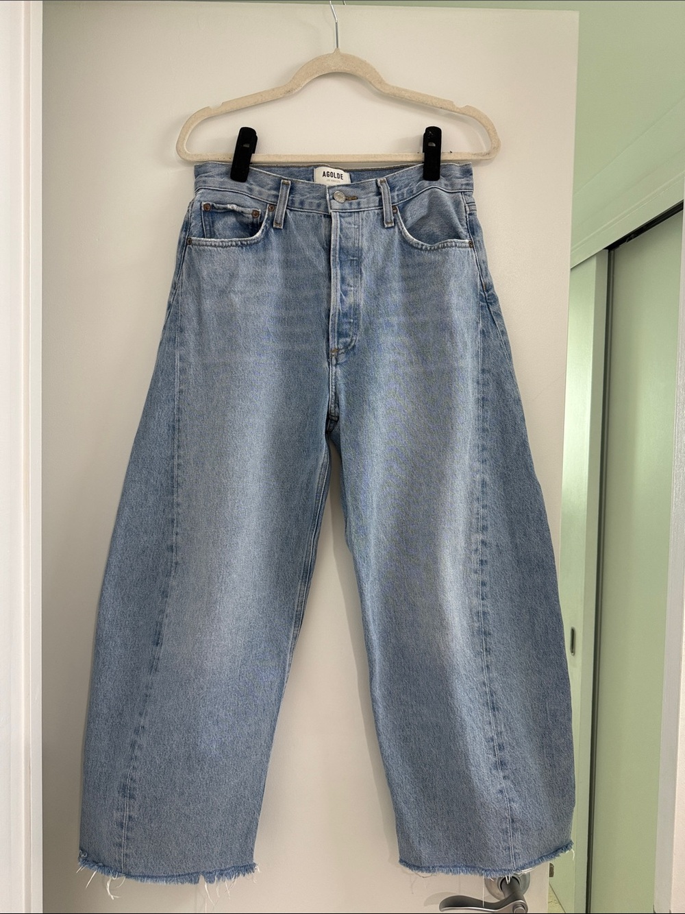 Agolde Luna High Rise Pieced Taper Jeans in Void - Picture 6 of 14